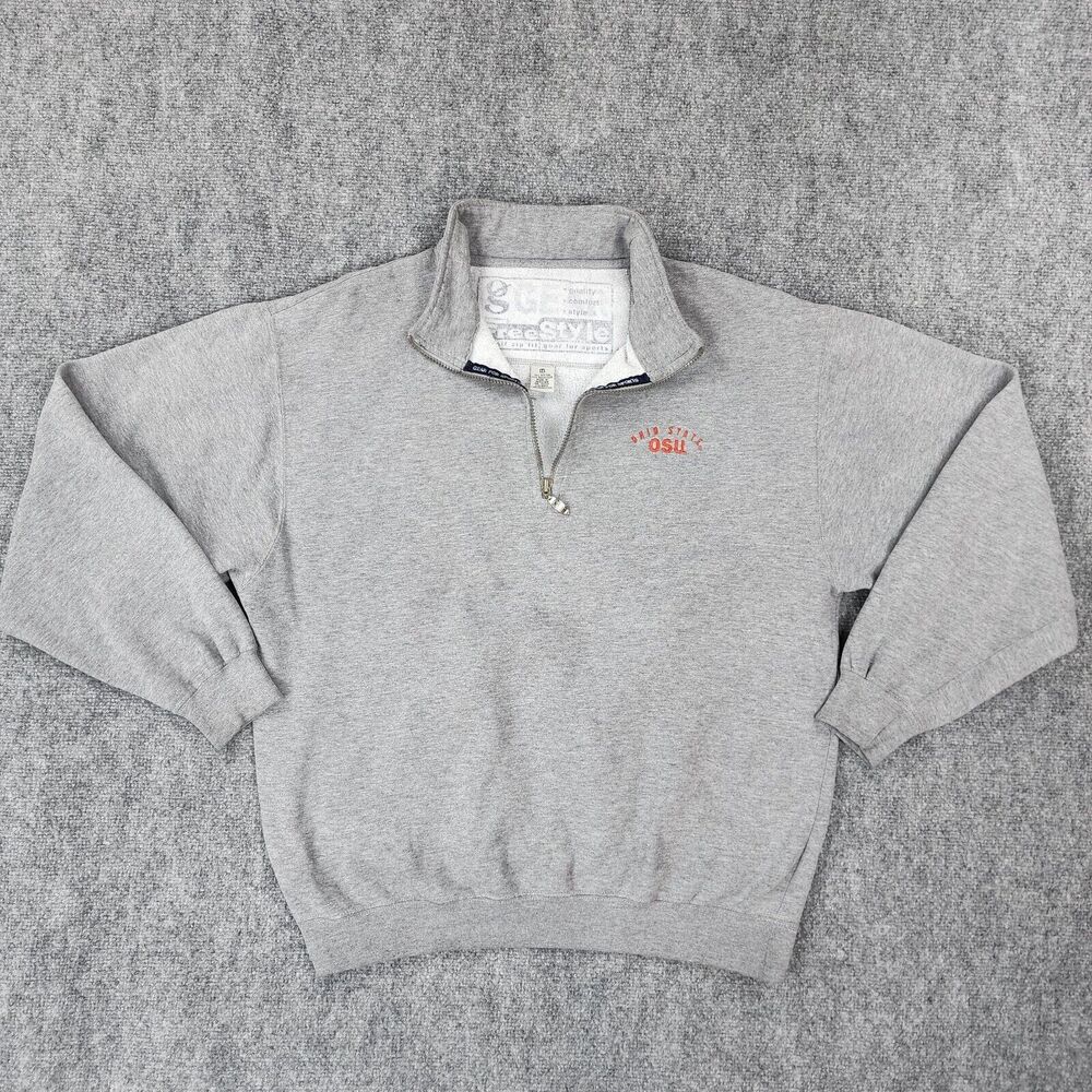 Ohio State Buckeyes Sweatshirt Adult Medium Gray 1/4 Zip Retro Gear For Sports - Picture 2 of 16